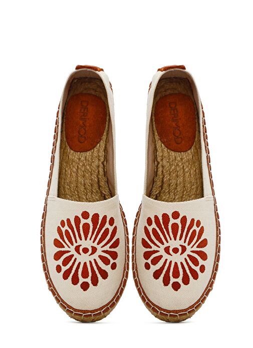Kastamonu Taş Baskı Kadın Taba Desenli Espadril 25SFD20826F - Görsel 9
