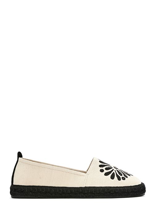 Kastamonu Taş Baskı Kadın Siyah Desenli Espadril 25SFD20826F - Görsel 5