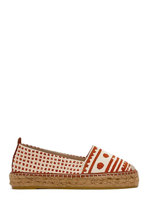 Kastamonu Taş Baskı Kadın Taba Desenli Espadril 25SFD20836F - Görsel 3