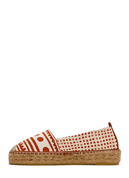 Kastamonu Taş Baskı Kadın Taba Desenli Espadril 25SFD20836F - Görsel 5