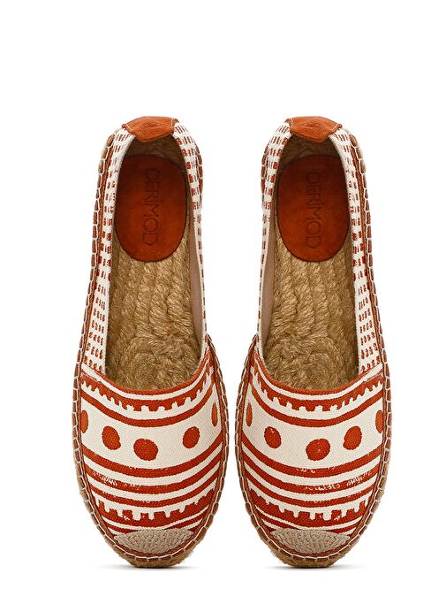 Kastamonu Taş Baskı Kadın Taba Desenli Espadril 25SFD20836F - Görsel 9