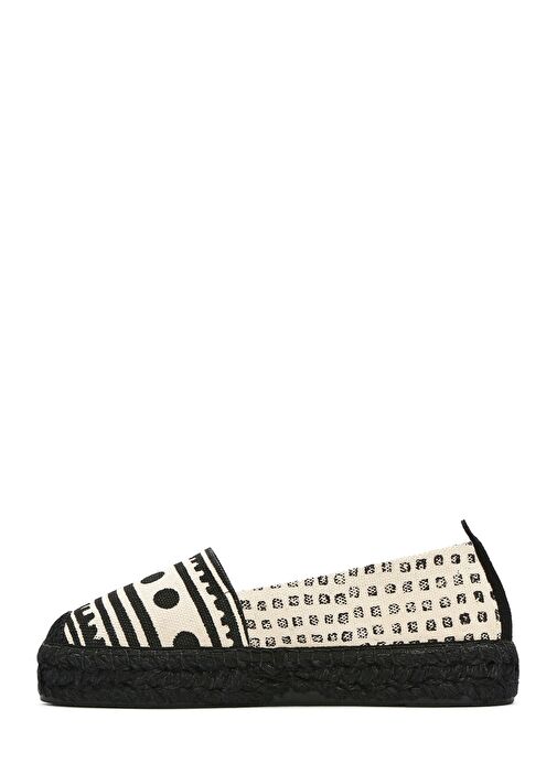 Kastamonu Taş Baskı Kadın Siyah Desenli Espadril 25SFD20836F - Görsel 6
