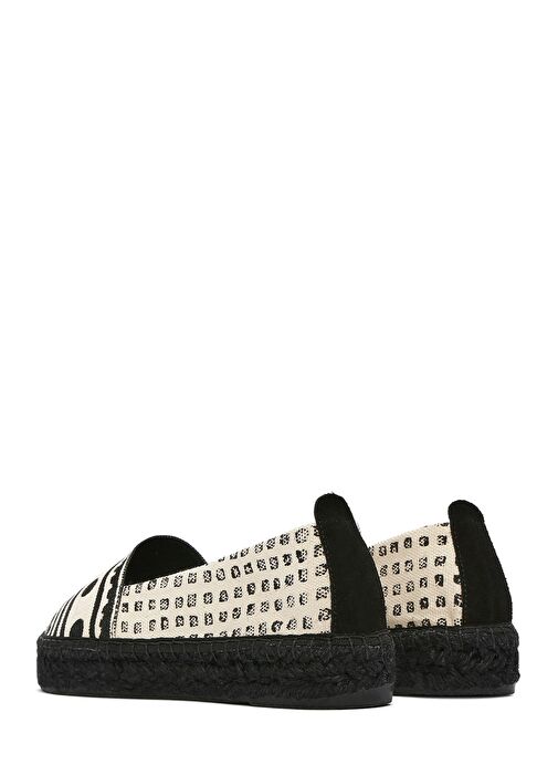Kastamonu Taş Baskı Kadın Siyah Desenli Espadril 25SFD20836F - Görsel 8