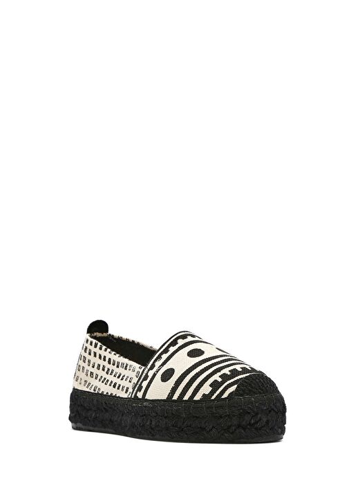 Kastamonu Taş Baskı Kadın Siyah Desenli Espadril 25SFD20836F - Görsel 9