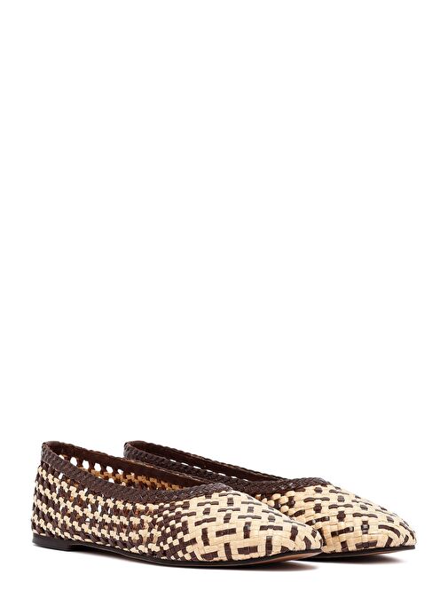 Kadın Kahverengi Hasır Deri Babet 25SFD5512M7 - Görsel 4