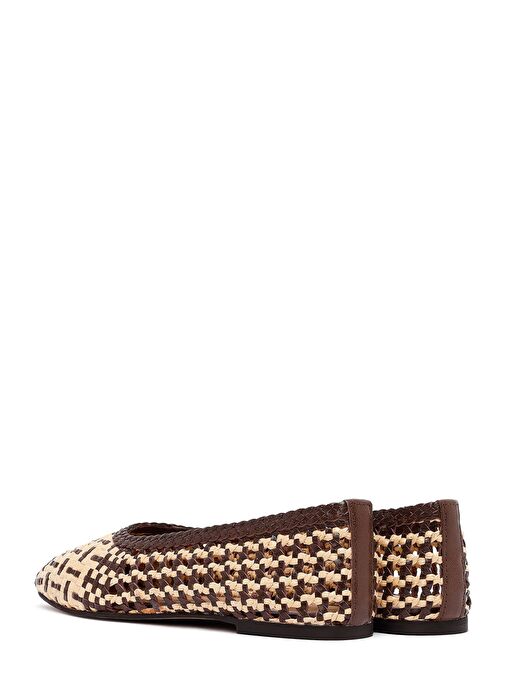 Kadın Kahverengi Hasır Deri Babet 25SFD5512M7 - Görsel 6