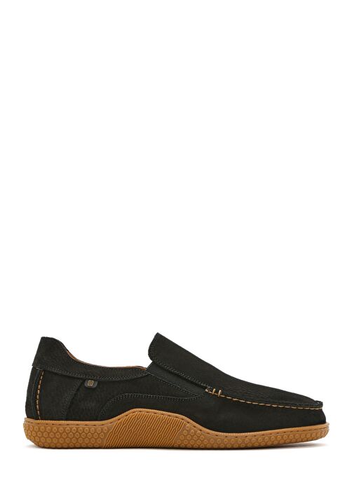 Erkek Siyah Nubuk Deri Casual Loafer 25SFD8000V3 - Görsel 2