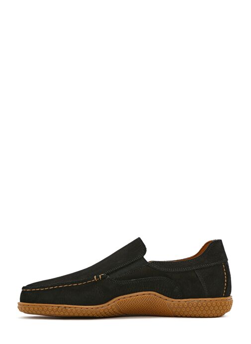 Erkek Siyah Nubuk Deri Casual Loafer 25SFD8000V3 - Görsel 3