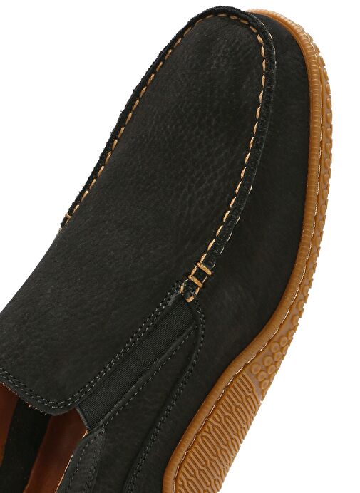 Erkek Siyah Nubuk Deri Casual Loafer 25SFD8000V3 - Görsel 9