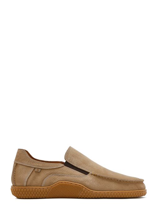 Erkek Bej Nubuk Deri Casual Loafer 25SFD8000V3 - Görsel 2