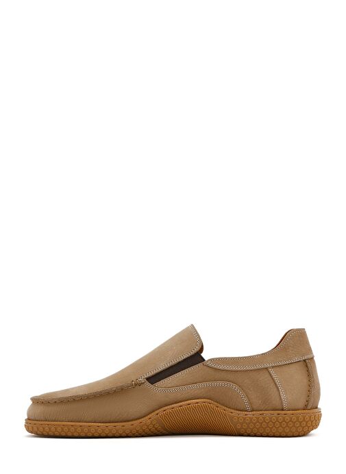 Erkek Bej Nubuk Deri Casual Loafer 25SFD8000V3 - Görsel 3