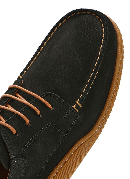 Erkek Siyah Bağcıklı Nubuk Deri Casual Ayakkabı 25SFD8001V3 - Görsel 9