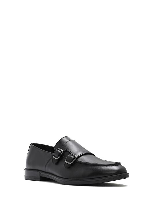 Erkek Siyah Deri Klasik Ayakkabı 25SFD805118 - Görsel 7