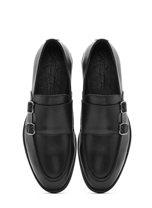 Erkek Siyah Deri Klasik Ayakkabı 25SFD805118 - Görsel 8