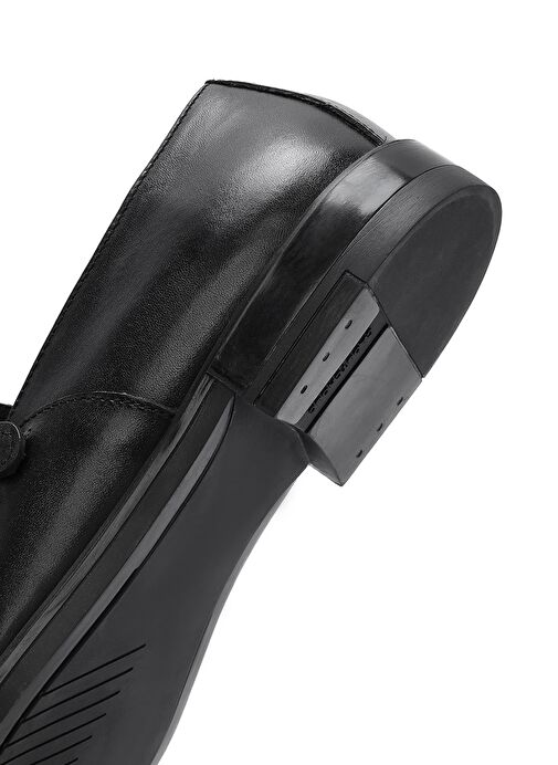 Erkek Siyah Deri Klasik Ayakkabı 25SFD805118 - Görsel 9