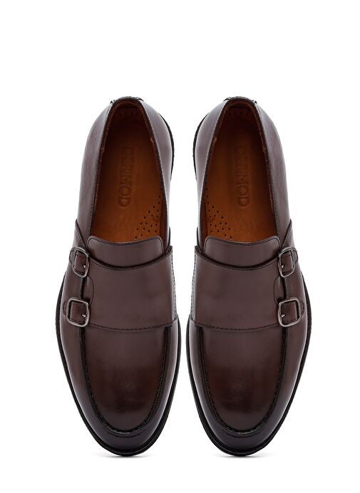 Erkek Kahverengi Deri Klasik Ayakkabı 25SFD805118 - Görsel 8