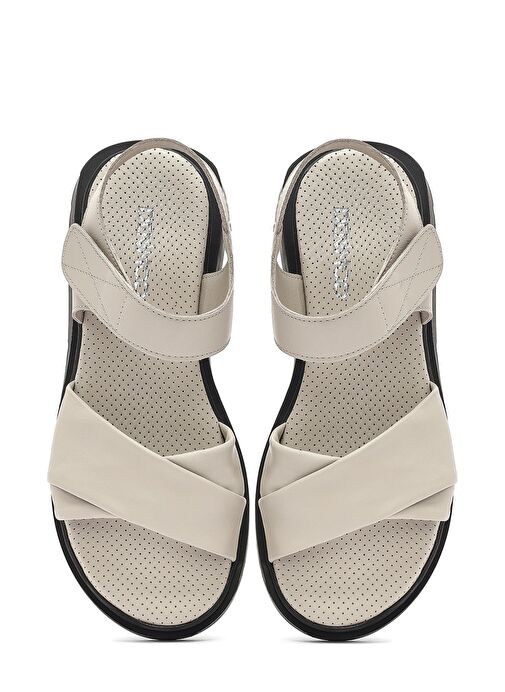 Derimod Derimod Kadın Gri Bantlı Deri Sandalet 25SFD362218 Sandalet & Terlik | Boyner Gri - 8. görsel