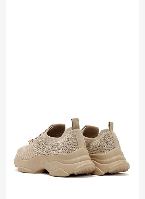 Derimod Zero Kadın Bej Bağcıklı Taş Detaylı Kumaş Sneaker 25AFD43026F - Görsel 3