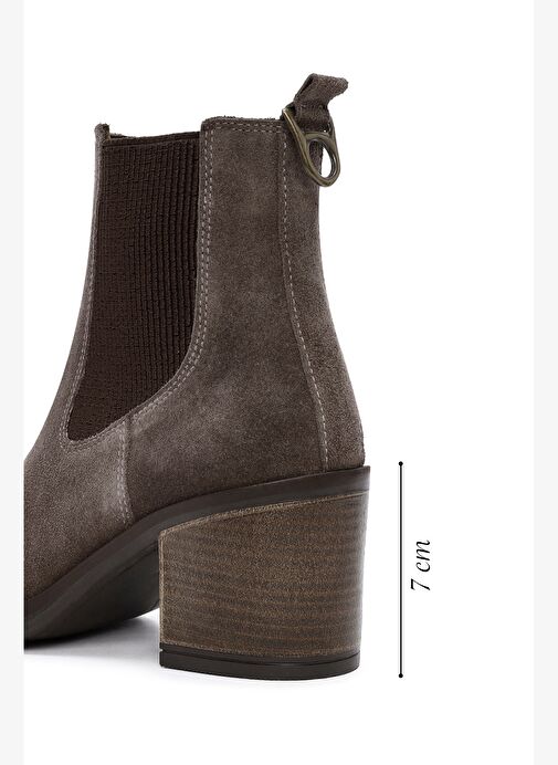 Kadın Vizon Topuklu Süet Deri Kovboy Bot 25WFD200610 - Görsel 3