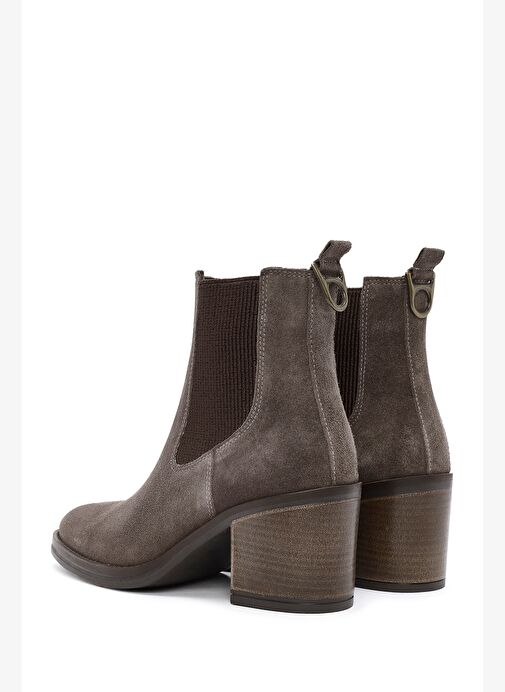 Kadın Vizon Topuklu Süet Deri Kovboy Bot 25WFD200610 - Görsel 8