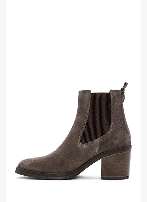 Kadın Vizon Topuklu Süet Deri Kovboy Bot 25WFD200610 - Görsel 5