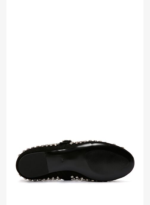 Kadın Siyah Taşlı Deri Babet 25AFD140014 - Görsel 5