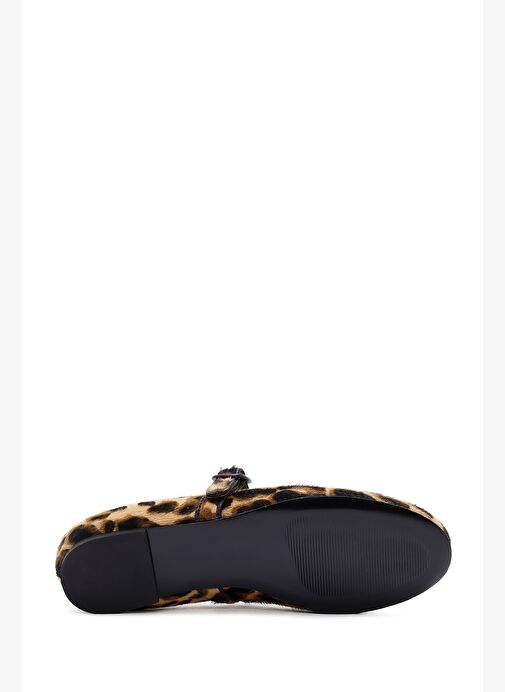 Kadın Leopar Tokalı Deri Babet 25AFD1401W2 - Görsel 7