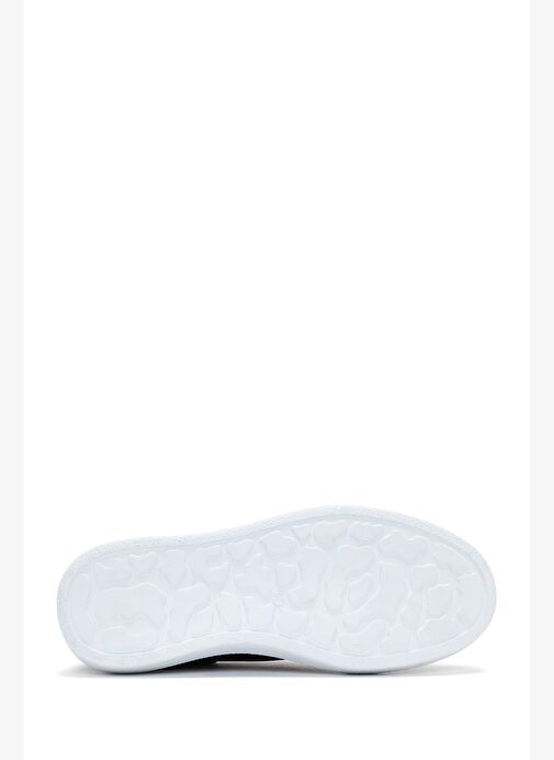 Kadın Siyah Bağcıklı Kalın Taban Deri Sneaker 25AFD370114 - Görsel 5