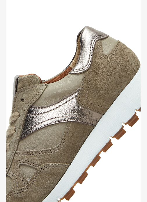 Kadın Vizon Bağcıklı Deri Sneaker 25AFD370414 - Görsel 9