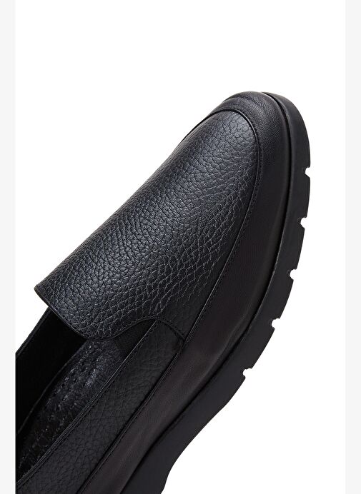 Kadın Siyah Deri Comfort Loafer 25AFD1500FT - Görsel 8