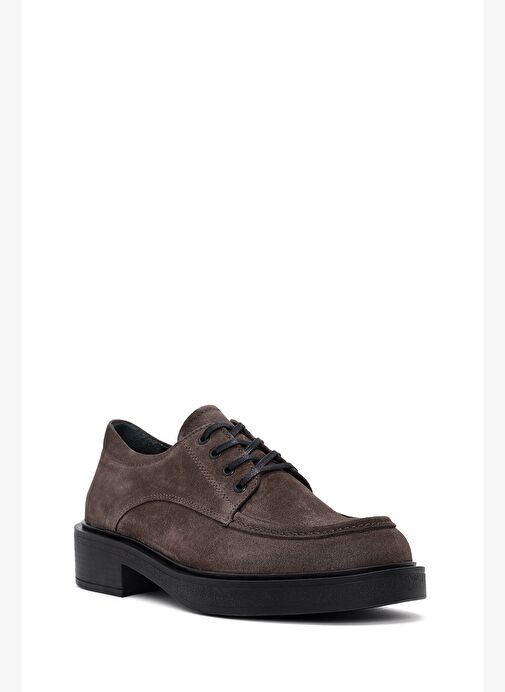 Kadın Vizon Bağcıklı Süet Deri Casual Ayakkabı 25AFD510010 - Görsel 7