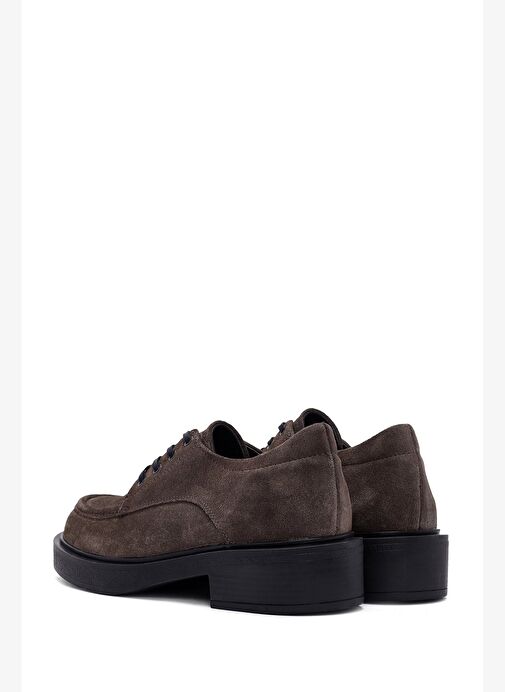 Kadın Vizon Bağcıklı Süet Deri Casual Ayakkabı 25AFD510010 - Görsel 6