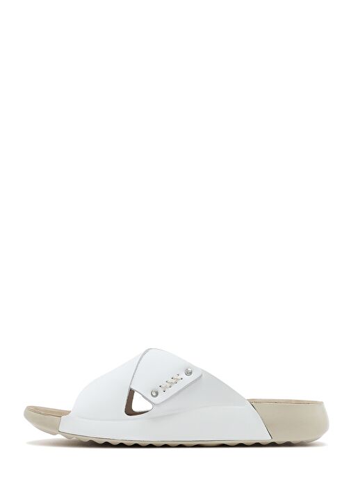 Kadın Beyaz Deri Comfort Terlik 25SFD501018 - Görsel 3