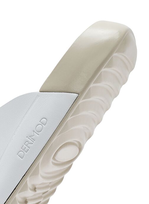 Kadın Beyaz Deri Comfort Terlik 25SFD501018 - Görsel 9