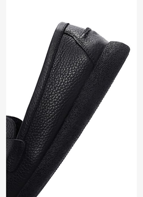 Kadın Siyah Püsküllü Deri Comfort Loafer 25AFD1502FT - Görsel 8