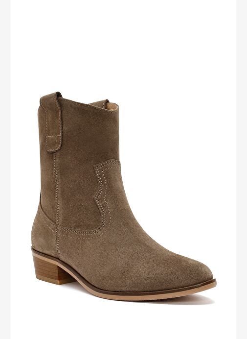 Kadın Vizon Süet Deri Kovboy Bot 25AFD150610 - Görsel 8