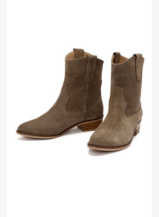 Kadın Vizon Süet Deri Kovboy Bot 25AFD150610 - Görsel 4