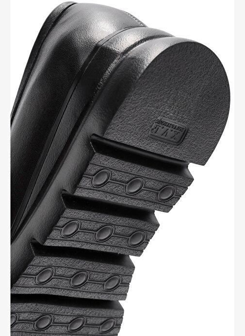 Kadın Siyah Toka Detaylı Deri Comfort Loafer 25AFD150518 - Görsel 4