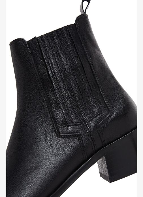 Derimod Derimod Kadın Siyah Deri Topuklu Chelsea Bot 23WFD150218 Boyner'de! Siyah - 8. görsel