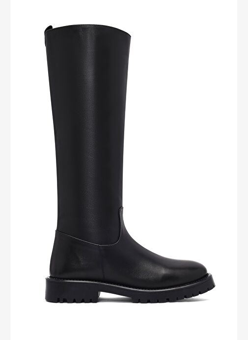 Kadın Siyah Fermuarlı Deri Çizme 25WFD152018 - Görsel 2