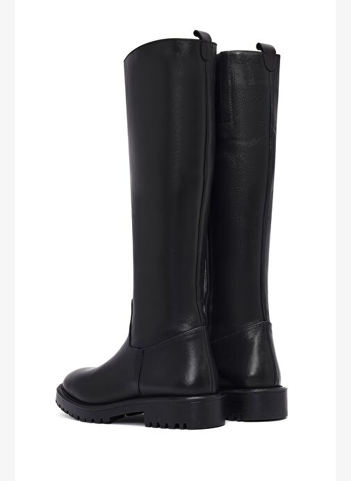 Kadın Siyah Fermuarlı Deri Çizme 25WFD152018 - Görsel 8