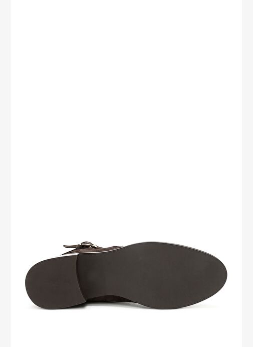 Kadın Kahverengi Fermuarlı Süet Deri Bot 25WFD150910 - Görsel 6