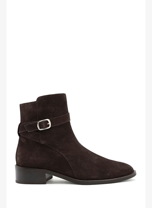 Kadın Kahverengi Fermuarlı Süet Deri Bot 25WFD150910 - Görsel 2