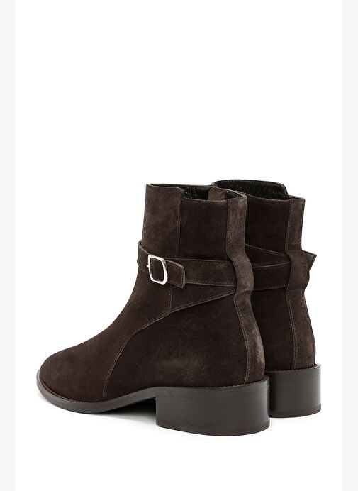 Kadın Kahverengi Fermuarlı Süet Deri Bot 25WFD150910 - Görsel 7