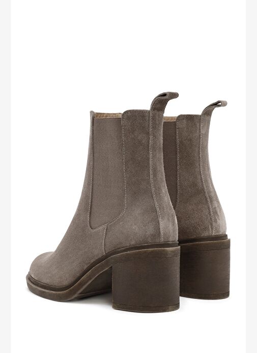 Kadın Vizon Kalın Topuklu Süet Deri Chelsea Bot 25WFD151510 - Görsel 8