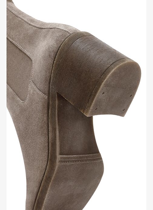 Kadın Vizon Kalın Topuklu Süet Deri Chelsea Bot 25WFD151510 - Görsel 9