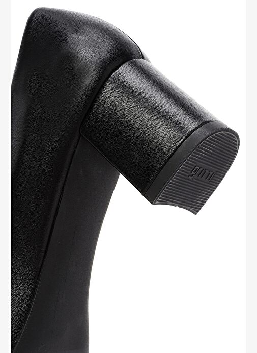 Derimod Gritti Kadın Siyah Kalın Topuklu Deri Ayakkabı 25AFD110318 - Görsel 9