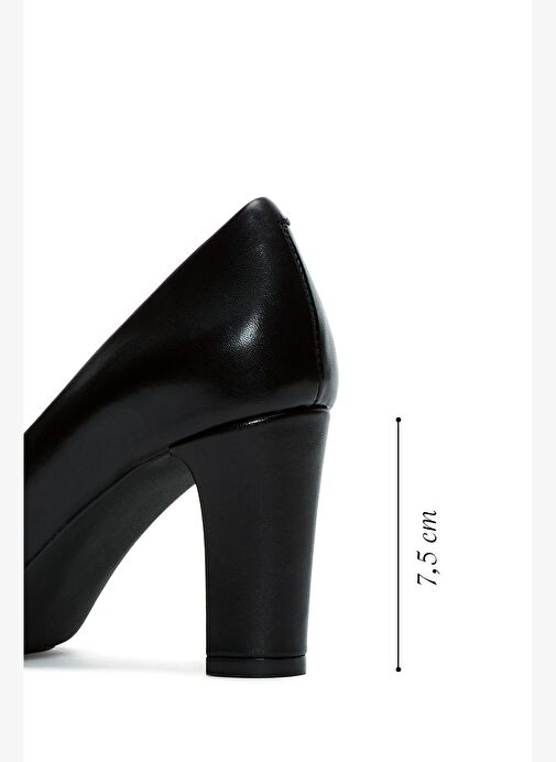 Derimod Gritti Kadın Siyah Kalın Topuklu Deri Ayakkabı 25AFD110418 - Görsel 3