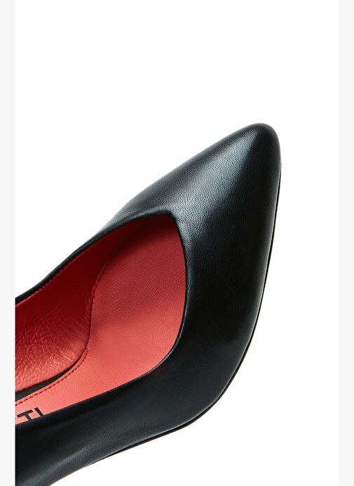 Derimod Gritti Kadın Siyah Kalın Topuklu Rugan Deri Ayakkabı 25AFD110416 - Görsel 8