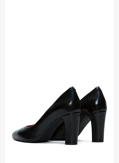 Derimod Gritti Kadın Siyah Kalın Topuklu Rugan Deri Ayakkabı 25AFD110416 - Görsel 6